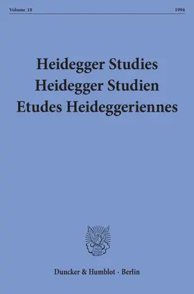 Fédier / Emad / Maly |  Heidegger Studies - Heidegger Studien - Etudes Heideggeriennes. | Buch |  Sack Fachmedien
