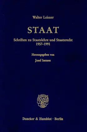 Leisner / Isensee |  Staat. | Buch |  Sack Fachmedien