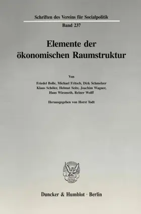 Todt |  Elemente der ökonomischen Raumstruktur. | Buch |  Sack Fachmedien