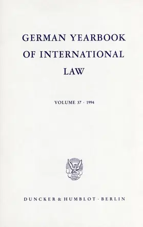 Delbrück / Hofmann / Zimmermann |  German Yearbook of International Law - Jahrbuch für Internationales Recht. | Buch |  Sack Fachmedien