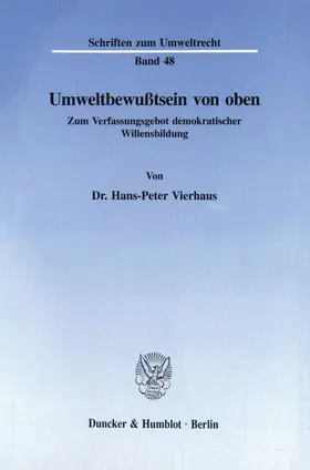 Vierhaus |  Umweltbewußtsein von oben. | Buch |  Sack Fachmedien