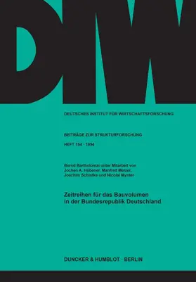 Mynter / Bartholmai |  Zeitreihen für das Bauvolumen in der Bundesrepublik Deutschland. | Buch |  Sack Fachmedien