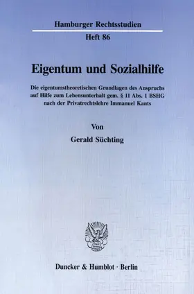 Süchting |  Eigentum und Sozialhilfe | Buch |  Sack Fachmedien