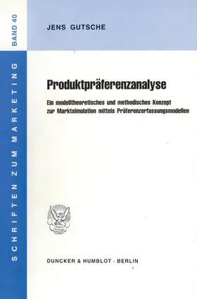 Gutsche |  Produktpräferenzanalyse. | Buch |  Sack Fachmedien