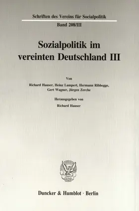 Hauser |  Sozialpolitik im vereinten Deutschland III. | Buch |  Sack Fachmedien