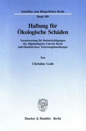 Godt |  Haftung für Ökologische Schäden. | Buch |  Sack Fachmedien