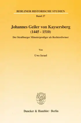 Israel |  Johannes Geiler von Kaysersberg (1445–1510). | Buch |  Sack Fachmedien