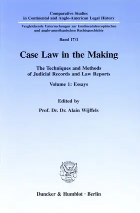 Wijffels |  Case Law in the Making. | Buch |  Sack Fachmedien