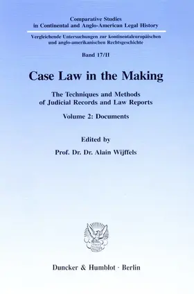 Wijffels |  Case Law in the Making. | Buch |  Sack Fachmedien