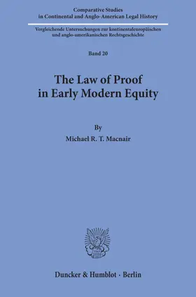 Macnair |  The Law of Proof in Early Modern Equity. | Buch |  Sack Fachmedien