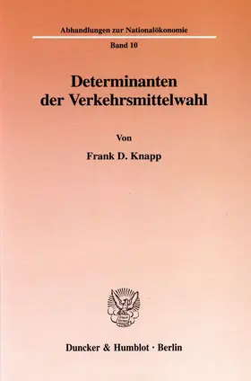 Knapp |  Determinanten der Verkehrsmittelwahl. | Buch |  Sack Fachmedien