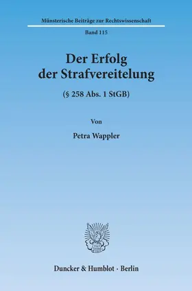 Wappler |  Der Erfolg der Strafvereitelung | Buch |  Sack Fachmedien