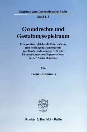 Simons | Grundrechte und Gestaltungsspielraum. | Buch | 978-3-428-09310-6 | www2.sack.de