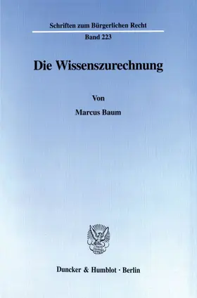 Baum |  Die Wissenszurechnung. | Buch |  Sack Fachmedien