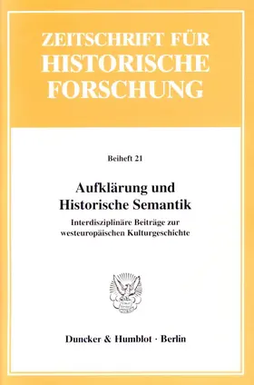 Reichardt |  Aufklärung und Historische Semantik. | Buch |  Sack Fachmedien