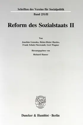 Hauser |  Reform des Sozialstaats II. | Buch |  Sack Fachmedien