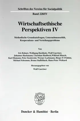 Gaertner |  Wirtschaftsethische Perspektiven IV. | Buch |  Sack Fachmedien