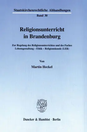 Heckel |  Religionsunterricht in Brandenburg. | Buch |  Sack Fachmedien