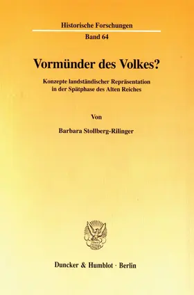 Stollberg-Rilinger |  Vormünder des Volkes? | Buch |  Sack Fachmedien