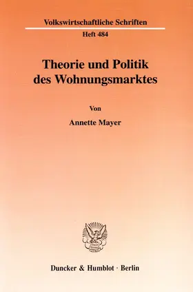 Mayer |  Theorie und Politik des Wohnungsmarktes. | Buch |  Sack Fachmedien