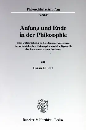Elliott |  Anfang und Ende in der Philosophie. | Buch |  Sack Fachmedien