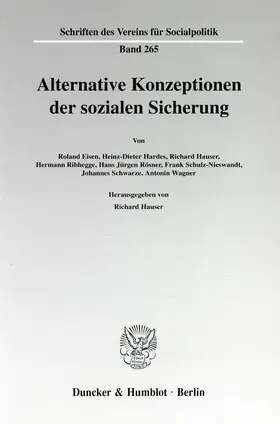 Hauser |  Alternative Konzeptionen der sozialen Sicherung. | Buch |  Sack Fachmedien