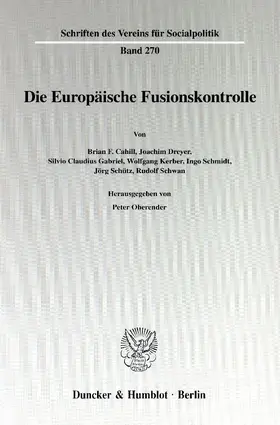 Oberender |  Die Europäische Fusionskontrolle. | Buch |  Sack Fachmedien