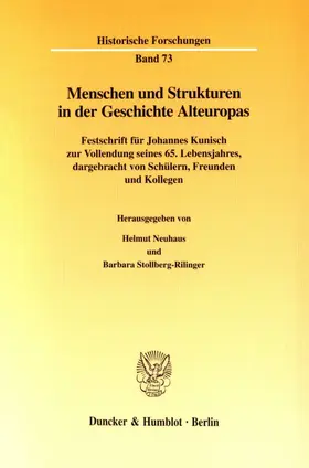 Neuhaus / Stollberg-Rilinger |  Menschen und Strukturen in der Geschichte Alteuropas. | Buch |  Sack Fachmedien