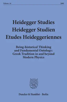 Emad / Herrmann / Maly |  Heidegger Studies - Heidegger Studien - Etudes Heideggeriennes. | Buch |  Sack Fachmedien
