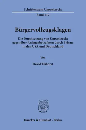 Elshorst |  Bürgervollzugsklagen. | Buch |  Sack Fachmedien