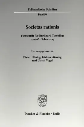 Hüning / Stiening / Vogel |  Societas rationis. | Buch |  Sack Fachmedien