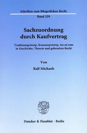Michaels |  Sachzuordnung durch Kaufvertrag. | Buch |  Sack Fachmedien