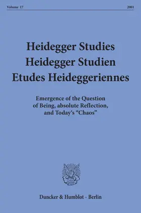Emad / Herrmann / Maly |  Heidegger Studies - Heidegger Studien - Etudes Heideggeriennes. | Buch |  Sack Fachmedien