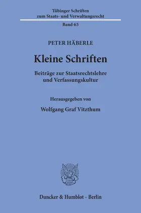 Häberle / Vitzthum |  Kleine Schriften. | Buch |  Sack Fachmedien