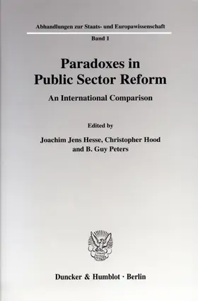 Hesse / Hood / Peters |  Paradoxes in Public Sector Reform: An International Comparison. | Buch |  Sack Fachmedien