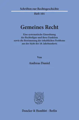 Daniel |  Gemeines Recht. | Buch |  Sack Fachmedien