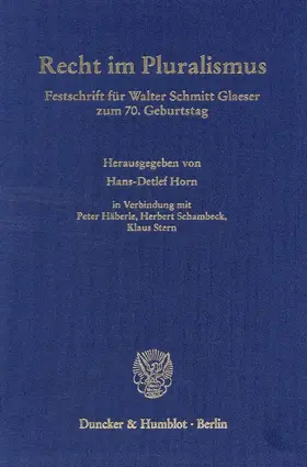 Horn |  Recht im Pluralismus. | Buch |  Sack Fachmedien