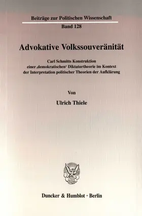 Thiele |  Advokative Volkssouveränität. | Buch |  Sack Fachmedien