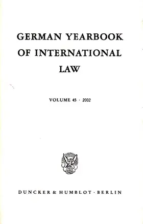 Delbrück / Hofmann / Zimmermann |  German Yearbook of International Law - Jahrbuch für Internationales Recht. | Buch |  Sack Fachmedien