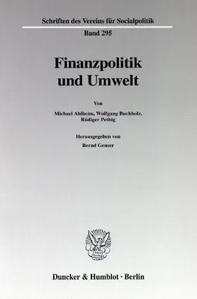 Genser |  Finanzpolitik und Umwelt. | Buch |  Sack Fachmedien