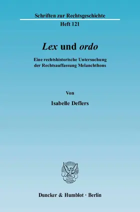 Deflers |  "Lex" und "ordo". | Buch |  Sack Fachmedien