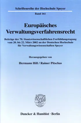 Hill / Pitschas |  Europäisches Verwaltungsverfahrensrecht. | Buch |  Sack Fachmedien