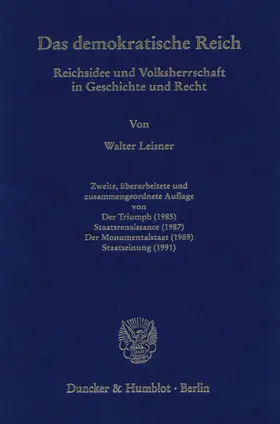 Leisner |  Das demokratische Reich. | Buch |  Sack Fachmedien