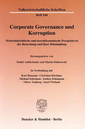 Aufderheide / Dabrowski |  Corporate Governance und Korruption. | Buch |  Sack Fachmedien