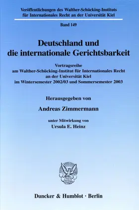 Zimmermann |  Deutschland und die internationale Gerichtsbarkeit. | Buch |  Sack Fachmedien