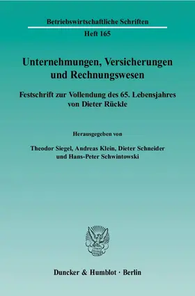 Siegel / Klein / Schneider |  Unternehmungen, Versicherungen und Rechnungswesen | Buch |  Sack Fachmedien