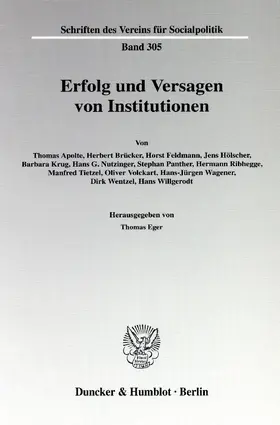Eger |  Erfolg und Versagen von Institutionen. | Buch |  Sack Fachmedien