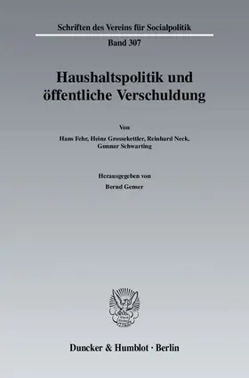 Genser |  Haushaltspolitik und öffentliche Verschuldung. | Buch |  Sack Fachmedien