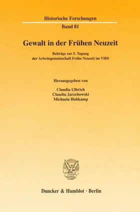 Ulbrich / Jarzebowski / Hohkamp |  Gewalt in der Frühen Neuzeit | Buch |  Sack Fachmedien