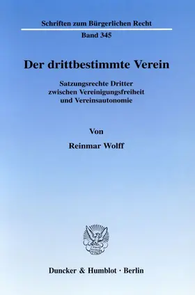 Wolff |  Der drittbestimmte Verein. | Buch |  Sack Fachmedien